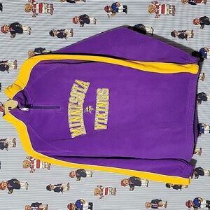 Minnesota Vikings Kids Fleece Pullover Half-Zip Sweatshirt Large 14-16 NFL